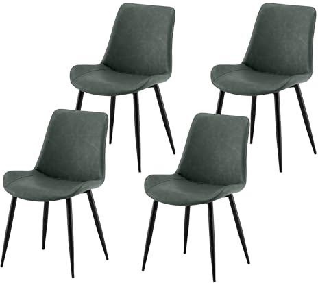 Garvishk Garvis Esszimmerstühle 2er Set Polsterstühle mit Sitzkissen künstlicher Stoff Küchenstuhl Wohnzimmerstuhl Schminktisch Stuhl ergonomischer Stuhl (Oliv)