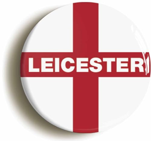 Leicester England Flag Fridge Magnet (Circular 2inch / 50mm Diameter)