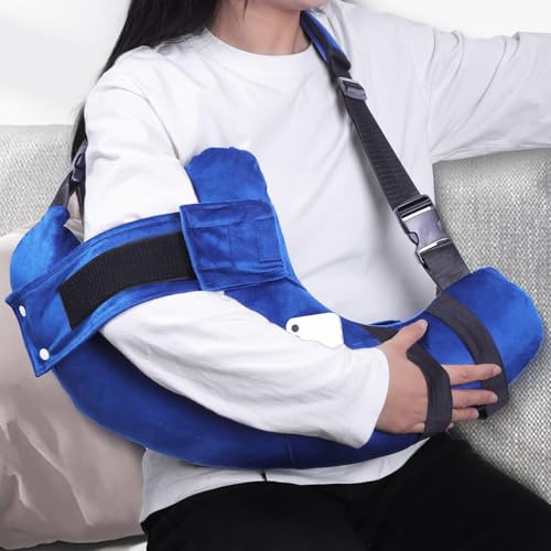 KUAZIDAR Schulterkissen nach OP, Blau | Rotatorenmanschette, Schmerzlinderung, Ergonomisch für Seitenschläfer, Einstellbar für Links & Rechts