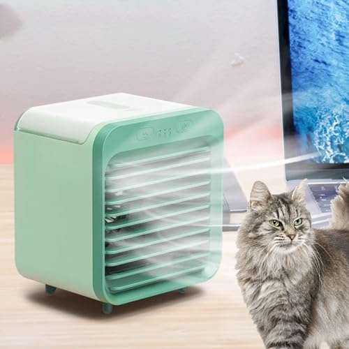 Condizionatore d'aria portatile senza fili, ventilatore per ambienti piccoli, 3 modalità e velocità del vento, con serbatoio d'acqua da 200 ml di grande capacità, condizionatore d'aria per animali