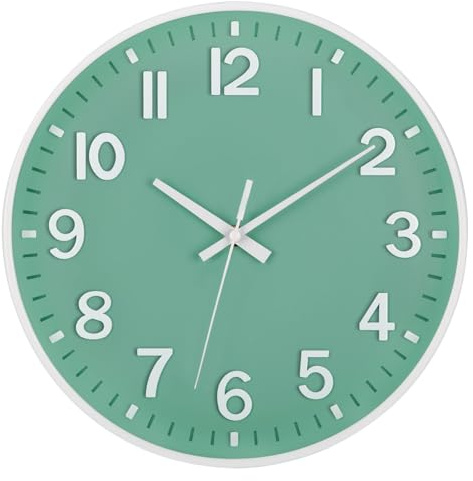 ACCSHINE Wanduhr Ohne Tickgeräusche 20cm Modern | Stereo Ziffern Lautlos Wanduhr Klein Quarz Batteriebetrieb Einfach zu Lesen für Wohnzimmer Küche Schlafzimmer Büro Schule