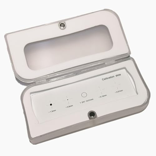 Microscope Calibration Slide with 0.01mm Crosshair Reticle and 4 Calibration Points for Microscope Cameras and Electronic Eyepieces