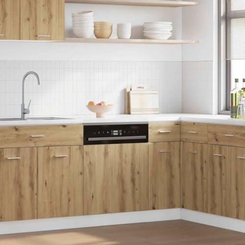 Dishwasher Panel Lyon Artisian Oak 45x3x67 cm Engineered Wood Front Cover for Seamless Kitchen Integration, Moisture Resistant and Easy to Clean