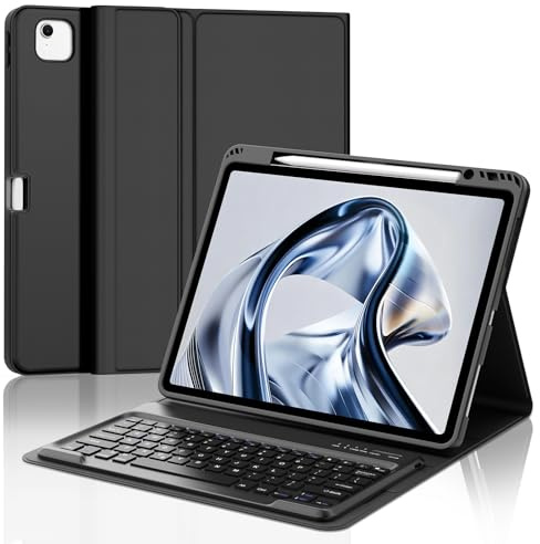 Keyboard Case for iPad Pro 12.9'' & iPad Air 13 inch M4/M3/M2, Black | Detachable Wireless Keyboard Case with Pencil Holder for iPad Pro 12.9'' 6/5/4/3 Generation & iPad Air 13 inch 2026/2025/2024