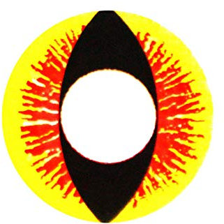 Matlens - Pro Trend Crazy Fun Motiv Farbige Kontaktlinsen SF-H1 Drache Augen gelb rot 2 Linsen 1 Kontaktlinsenbehälter 1 Pflegemittel 50ml