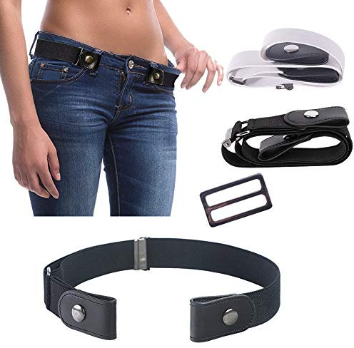 Crazy-M 2 Stk Elastischer Gürtel Damen Unsichtbarer Gürtel Für Jeans Hosen Ohne Schnalle elastischer Gürtel Strecken Einstellbar Taillengürtel Justierbar Stretchgürtel Dehnbarer Gürtel