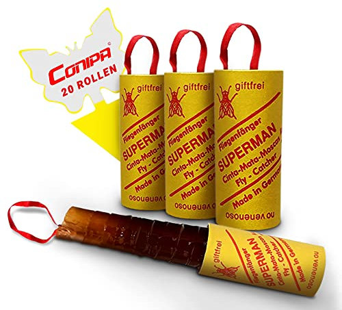 Conipa® - 20 Leim-Rollen + 1 Gelbsticker Fliegenfalle gegen Trauermücken & Obstfliegen bekämpfen - Klebefalle, Gelbtafel & Frucht-Fliegen-Falle (Insekten Aller Art) - Fliegenfänger Innen & Blumentopf