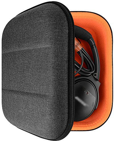 Geekria Shield Headphones Case Compatible with Bose QuietComfort 35 II Gaming Headset, QC35, Replacement Hard Shell Travel Carrying Bag with Cable Storage (Dark Grey)