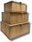 Cflagrant® Lot de 3 Boites/Paniers de Rangement en Bambou intérieur en Tissus (3 boites avec couvercles)