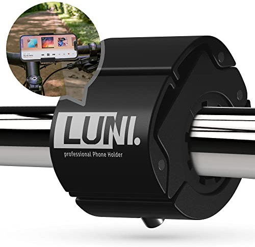 LUNI professional® Supporto per cellulare da bicicletta in alluminio [100% resistente alle vibrazioni] supporto universale per smartphone | Supporto da bicicletta per qualsiasi telefono cellulare |
