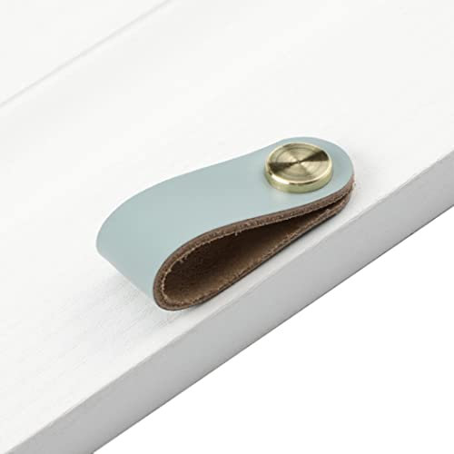 BOOLSFMAM Möbelgriff Ledergriff Möbel Knopf Schrankgriff Möbelknöpfe Schubladen Schrank Griffe Ziehgriff mit Schrauben Zubehör für Küchenschränke Schränke