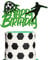 1 Pack Football Cake Topper Happy Birthday Cake Topper Black and Green Glitter Football Cake Decorations for Soccer Theme Man Boy Girl Birthday Party Decorations