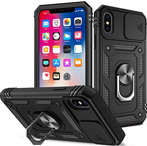 DAWEIXEAU für iPhone X Hülle,iPhone XS Hülle,Kameraschutz Handyhülle Drop Resistance Handys Schutzhülle für iPhone X/XS (5.8) (Schwarz)