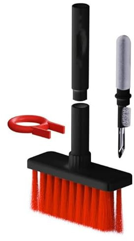 WANGCL 5 in 1 Multifunctional Computer Cleaning Tool Kit Corner Gap Duster Keycap Puller Multi Brush for PC Laptop Airpods Pro Camera Lens Keyboard Cleaner Brush (Black)