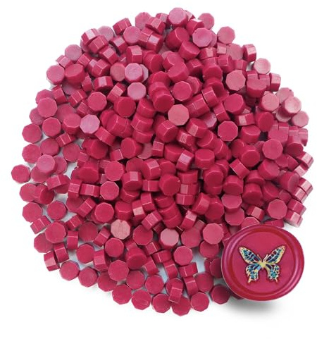 Wachs Siegel Perlen, Zifospy 370 PCS Siegel Wachs Perlen für Siegel Perlen für Brief Grußkarten Wein Siegel Handwerk Herstellung Hochzeit und Party Einladungen(Wine Red)