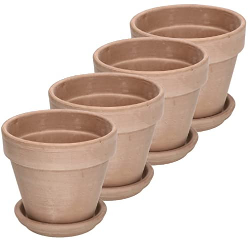 KOTARBAU® Pot de fleurs, en terre cuite, moka, diamètre : 13 cm, pour l'intérieur et le jardin