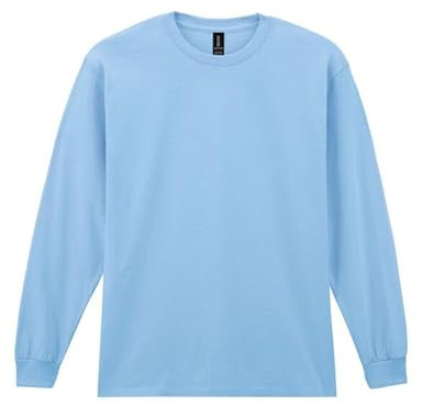 Gildan Ultra Cotton Adult Long Sleeve T-Shirt, Light Blue, S