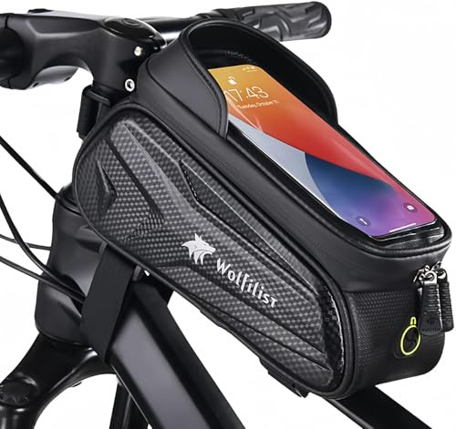 WOLFILIST Support Téléphone Vélo Étanche Support Smartphone Universel Sacoche Vélo Guidon Cadre Porte Téléphone Vélo avec Housse de Pluie Rotation 360° Écran Tactile pour Smartphone de 5,5 à 7,0 Pouce