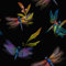 ReWallpaper Self Adhesive Wallpaper Colourful Black Wallpaper for Bedroom Vintage Peel and Stick Bathroom Wallpaper Waterproof 44.5cm×3m Sticky Back Plastic Patterned for Furniture Dragonfly