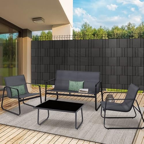 IDMarket - Kit de lamelles occultantes PVC Souples Gris Anthracite Horizontales 35 M