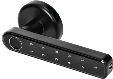 Miratic Serrure Connectée Poignée Smart à Code avec Lecteur d'Empreintes Digitales Serrure a Code avec Système de Contrôle d'Accès Intelligent Noir