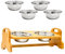 DuneDesign Gamelle Surélevée pour Chien et Chat - 4 Bols Inclus - 40x18x15 - Anti-Glouton INOX - Gamelles de Base