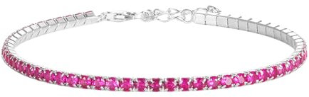 Bracciale Unisex Tennis Fucsia in Argento 925 rodiato - Collezione Rainbow Les Folies (16)