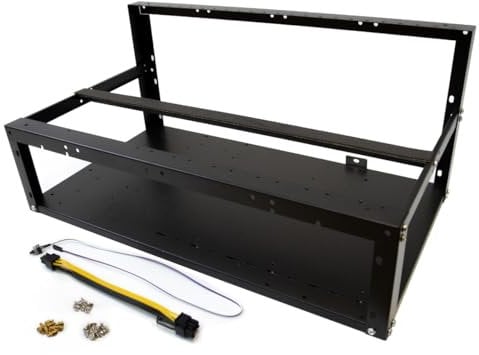 6-8 GPU Open Mining Rig Rack Frame Mining Gehäuse Rahmen Case Bitcoin Ethereum Monero BTC ETH LTC GRATIS Netzschalterkabel & Mining Kabel
