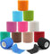 ANAMPION Bandage Autoadhésif, 5cm x 4.5m Bande Cohesive pour Les Humains Et Les Animaux, Bande Strapping Adhésif pour Gonflement Des Chevilles, Sports, Animaux (12 Couleur MIX, 12 Rouleaux)
