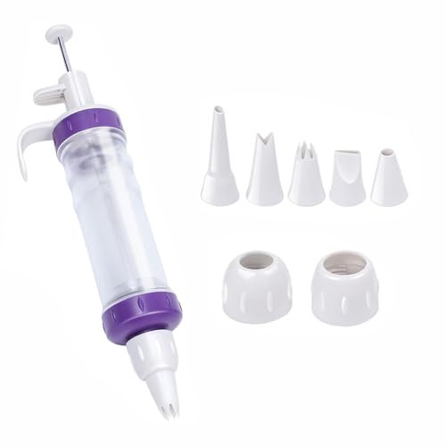 LSRVNM Siringa per Dolci con 5 beccucci, Siringa per Decorare Dessert Kit per Tubazioni Glassa Ugello per Tubazioni Decoratore per Dessert Strumenti per Torte Fai da Te