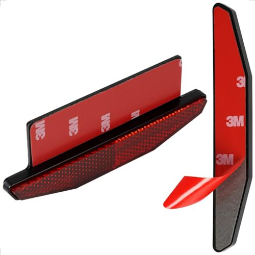 evermotor Reflector Motorcycle E-mark Trapezoidal Rear Reflectors - Cat's Eye Reflector Self Adhesive, 2 Pieces with Aluminum Plate Bracket