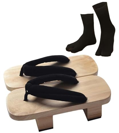 F Fityle Sabots Japonais en Bois, Sandales Traditionnelles Japonaises Portables, Sandales Légères EVA pour Appartement, Maison et Voyage