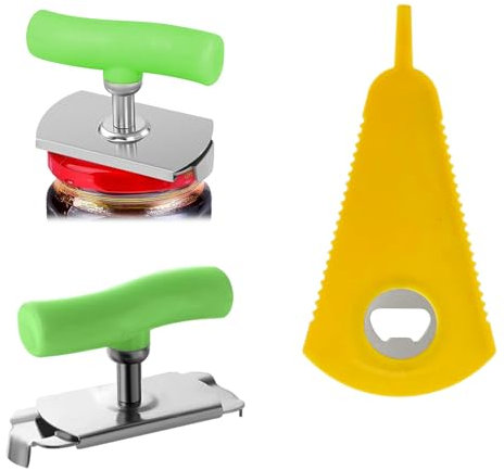 2 Pieces Adjustable Jar Lid Remover Grippers, Easy Grip Effortless Quick Openers, Multi Function Stainless Steel Openers, Non-Slip Rubber Strip V Shaped Openers for Kitchen Saving Effort Tools