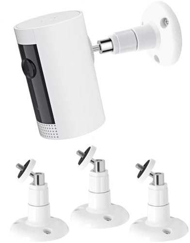 [3 Stück] Adjustment Wandhalterung Kompatibel mit Ring Stick Up Cam Pro, Ring Indoor Cam(1st Gen), Kamerahalterung 360° Verstellbare Indoor Sicherheitskamera Halterung Standfuß Sockel Zubehör, Weiß