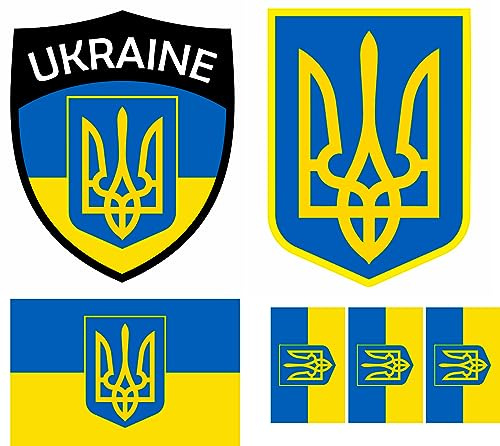 Ukraine Aufbügler Wappen Transferbügeln Zum Aufbügeln 6 Stück Kleidungsstücke T-Shirt Bügelmotiv - 6B
