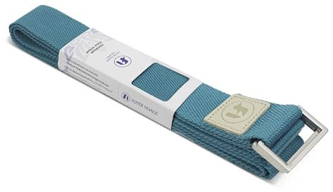 Yoga Straps 1.8M or 2.5M, Durable Cotton Yoga Straps for Stretching, Adjustable Yoga Belt Strap for Yoga, Dance, Gym Workouts (Blue, 2.5M 1PCS)