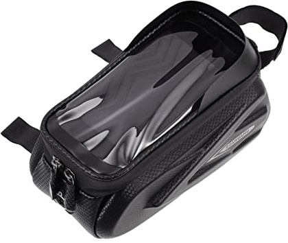 Yardwe 2 Pz Borsa da bici custodia per cellulare da bici borsa da telaio stabile borsa con telaio triangolare mobile porta cellulare da bicicletta borsa telaio anteriore eva Black