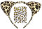 Oykrueats Leoparden-Stirnband Cartoon,Leopard Gesicht Kunst Aufkleber,Leopard Katzenohr Stirnbänder,Leopard Kostüm Accessoires,für Halloween Karneval Cosplay Mottoparty Kostüm