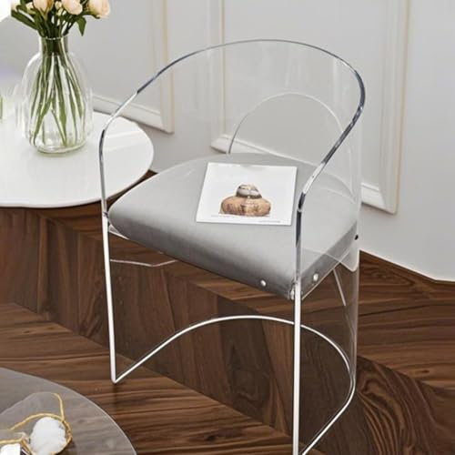 PP-Vic Transparentes Bankett Ghost Stuhl, Acryl -Make -Up -Stuhl, Armloser Dekorationsstuhl, Kristallhocker Mit Rückenlehne, Transparenter Office -Stuhl, Geeignet Für Die Innenausstattung