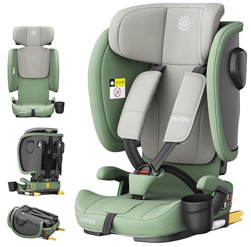 Daliya® JOYMAX i-Size Kindersitz 76–150 cm (9–36 kg), ab 15 Monaten, ECE R129/03, ISOFIX & Top Tether, Autokindersitz mit 5-Punkt-Gurt, verstellbarer Rückenlehne & Kopfstütze (Grün)