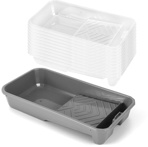 4 Inches Paint Tray, 10 Grey Mini Paint Tray Liner Set for Easily Switching Paint Colors, Disposable Paint Tray Liners for Small Roller, Paint Roller Tray Insert for Painting, Walls, Home Renovation