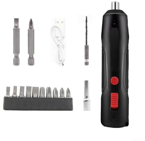 Oniissy Juego de destornilladores eléctricos de mano, mini taladro eléctrico, construcción de metal, 3.6V-8.8V 250RPM con agarre antideslizante para mantenimiento de reparación del hogar (B)