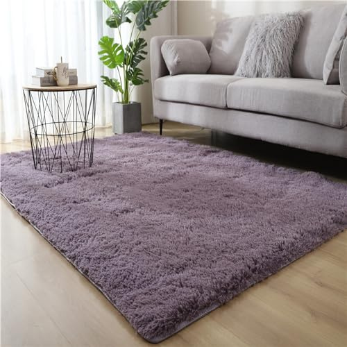 Ultra Soft Shaggy Area Rug Modern Plush Faux Fur Carpet for Living Room & Bedroom Violet 200 x 300 cm Luxurious High Pile Floor Covering