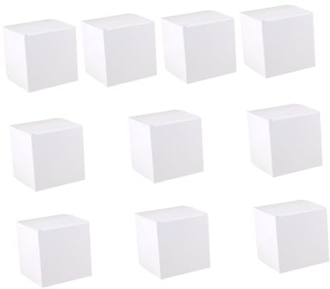 Weiße Quadratische Papierbox 10 Stück, Faltschachteln für Geschenke | Naturweißes Finish, Leicht und Tragbar, für Valentinstag und Geburtstag