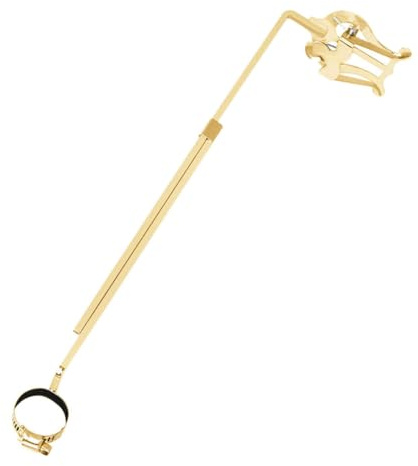 Goldene Tragbare Flöten Lyra, Notenhalter für Flöte als Zubehör | Eisen Ausführung, Sicherer Clip, Vielseitig Einsetzbar bei Live Auftritten und Übungseinheiten
