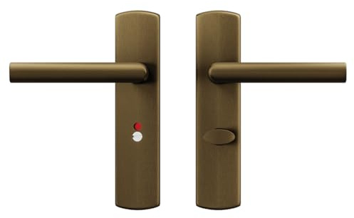 AXA Türbeschläge set - Curve Klik Milan | Türklinken Innentüren mit Langschild, Für Toilette und Badezimmer, Bronze, TL63-8