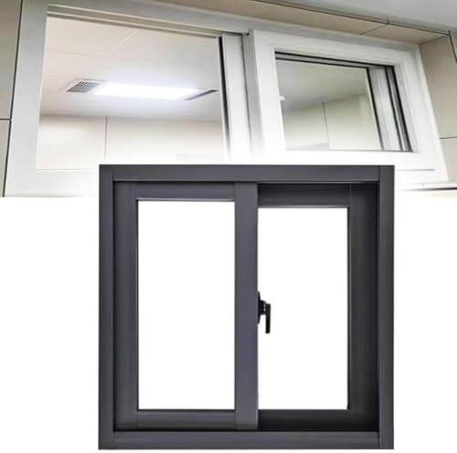 ZIUSFAC Aluminium Schuppenfenster Keller Ersatzfenster 40 43 45 50 60cm Kellerfenster Kleine Fenster Für Badezimmer Garage Scheunen Schwarz/Weiß(Gray,(WxH) 70x45cm/28x18)