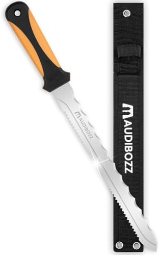guogiyala Dämmstoffmesser - 28 cm Edelstahlklinge mit Nylontasche Zum Schneiden von Steinwolle und Dämmstoffen, Dämmstoffschneider und Styropor