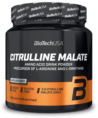BioTechUSA Citrulline Malate poudre | Acide aminé essentiel pour les athlètes | Sans sucre | Sans gluten | 300 g | Neutre
