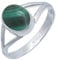 mantraroma Damen Ring Silber mit Stein Malachit Edelstein grün schlicht modern
